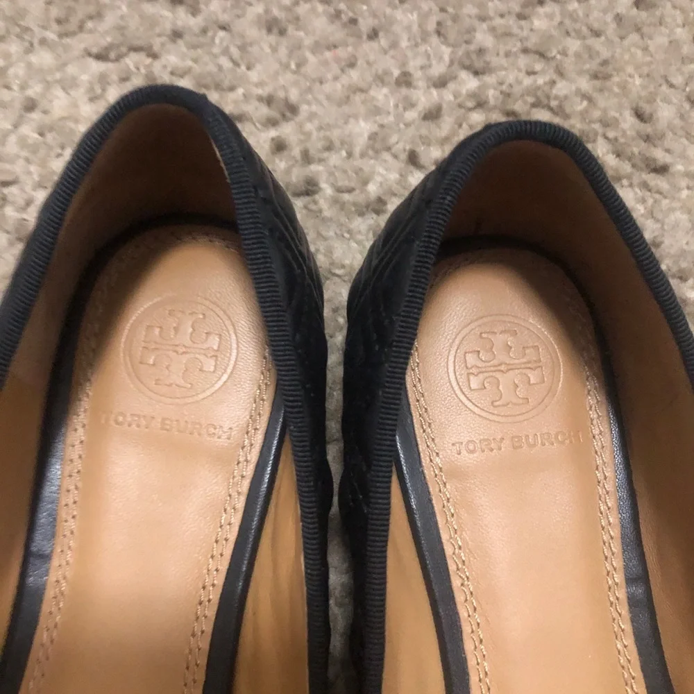 Tory Burch Marion Quilted Leather Ballet Flats  Size 7 GREAT CONDITIONS